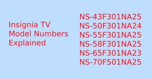 insignia tv model numbers