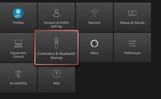 navigate to insignia tv's Controller & Bluetooth Devices option