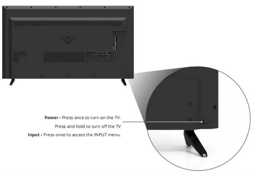 Turn On Insignia TV Without Remote via power button at the back side