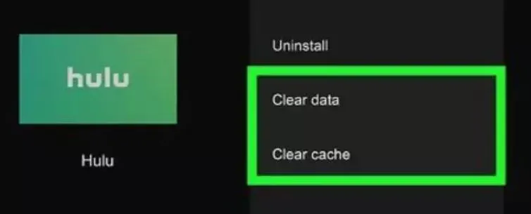 clear cache of hulu app to make it work again on insignia tv