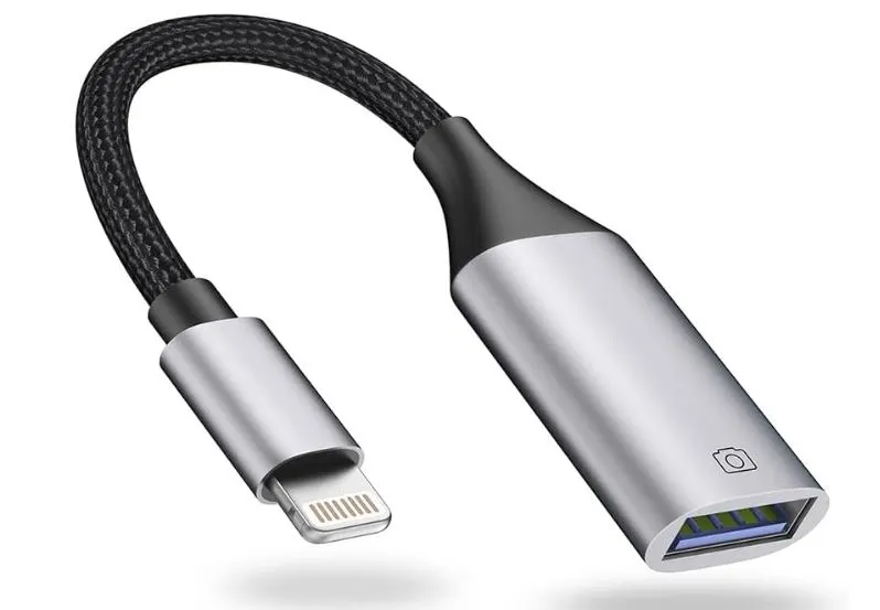 connecting iphone using lightning to usb adapter